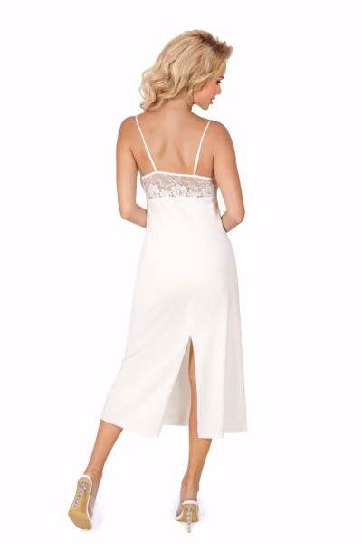 Koszulka nocna Koszula Nocna Model Jasmine Long Cream - Donna — zdjęcie 2