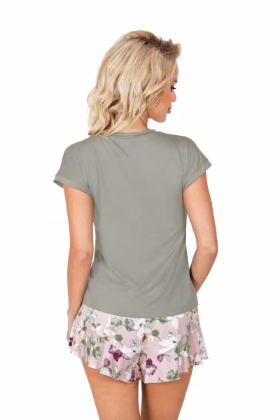 Piżama Damska Model Nicola 1/2 Olive - Donna — zdjęcie 2