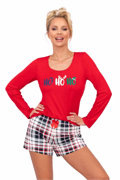 Piżama Damska Model Ho Ho II Red - Donna — zdjęcie 1