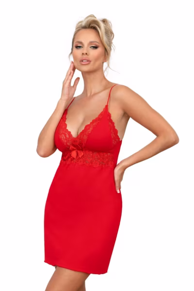 Koszulka nocna Koszula Nocna Model Ally Red - Donna — zdjęcie 1