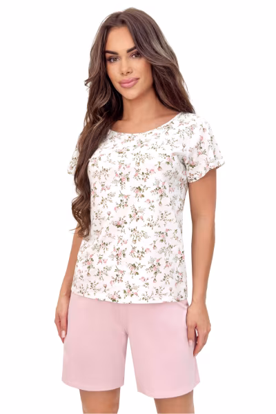 Piżama Damska Model Emilia 1/2 Powder Pink - Donna — zdjęcie 1
