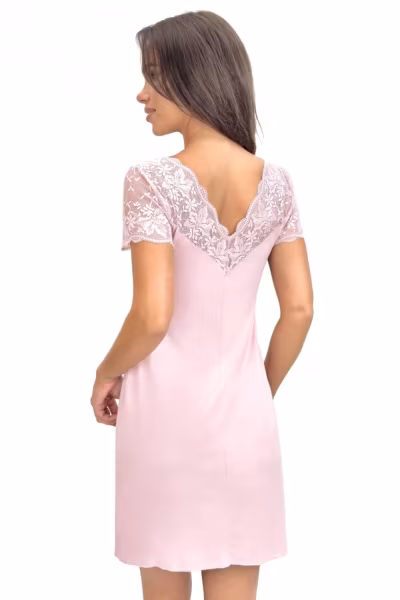 Koszulka nocna Koszula Nocna Model Sonia Powder Pink - Donna — zdjęcie 3