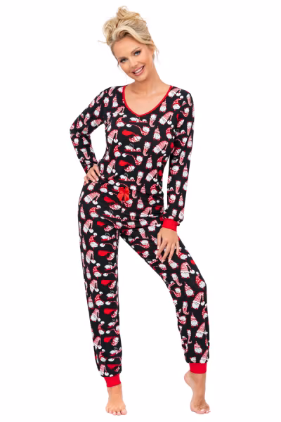 Piżama Damska Model Santi Long Black - Donna — zdjęcie 1