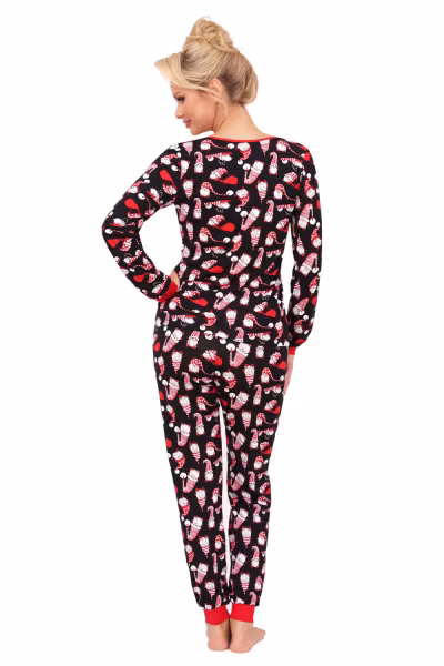 Piżama Damska Model Santi Long Black - Donna — zdjęcie 2