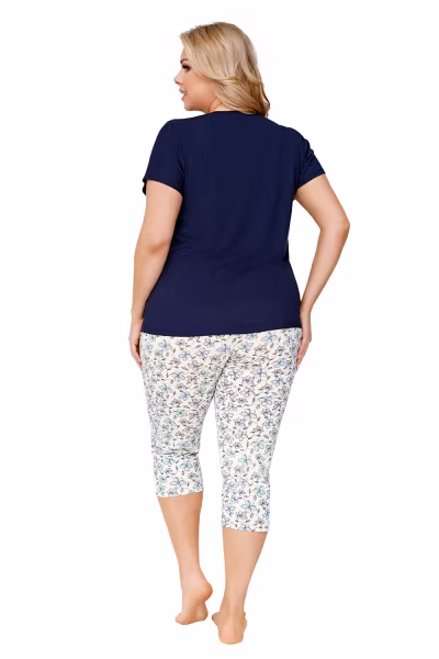 Piżama Damska Model Aria Plus Dark Blue - Donna — zdjęcie 2