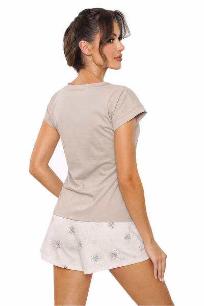 Piżama Damska Model Sandi short Beige - Donna — zdjęcie 2