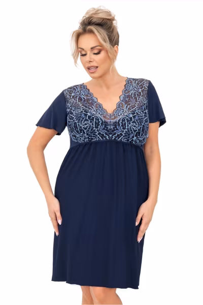 Koszula Nocna Model Melania Plus Size Navy - Donna — zdjęcie 1
