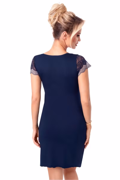 Koszulka nocna Koszula Nocna Model Olimpia Dark Blue - Donna — zdjęcie 2