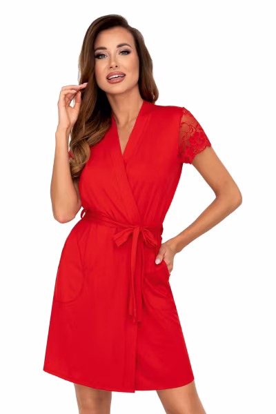 Szlafrok Damski Model Felicia Red - Donna — zdjęcie 1