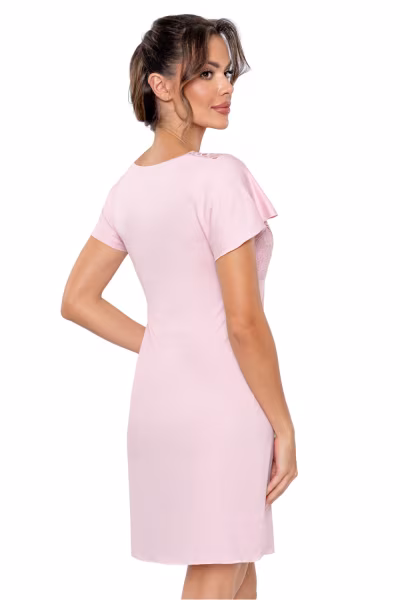 Koszulka nocna Koszula Nocna Model Luiza Powder Pink - Donna — zdjęcie 2