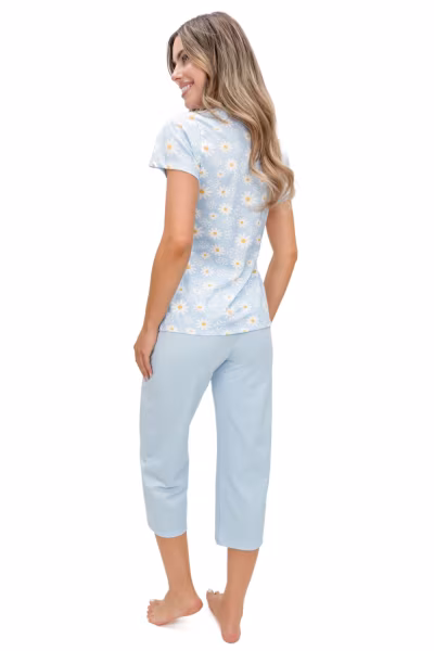 Piżama Damska Model Margaret 3/4 Blue - Donna — zdjęcie 2