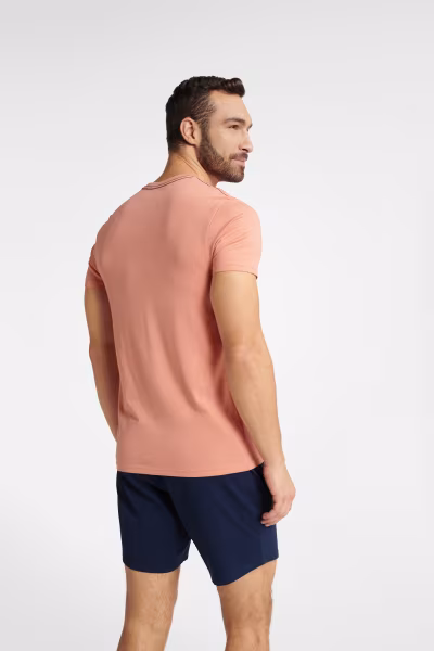 Piżama Męska Model Fearless 40685-24X Brzoskwinia/Navy - Henderson — zdjęcie 2