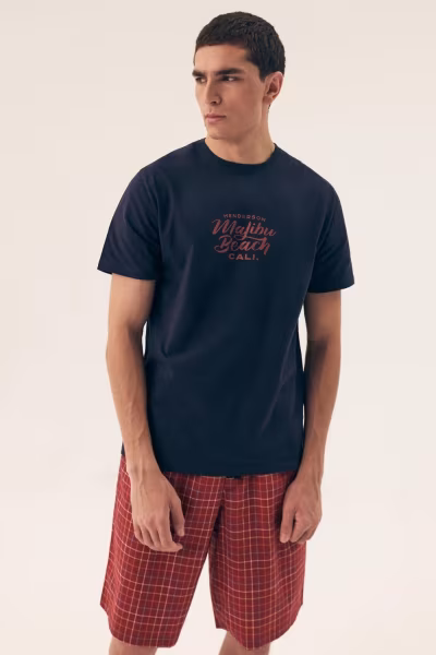 Piżama Męska Model Dash 42622-59X Navy/Red - Henderson — zdjęcie 1