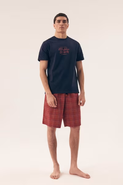 Piżama Męska Model Dash 42622-59X Navy/Red - Henderson — zdjęcie 2