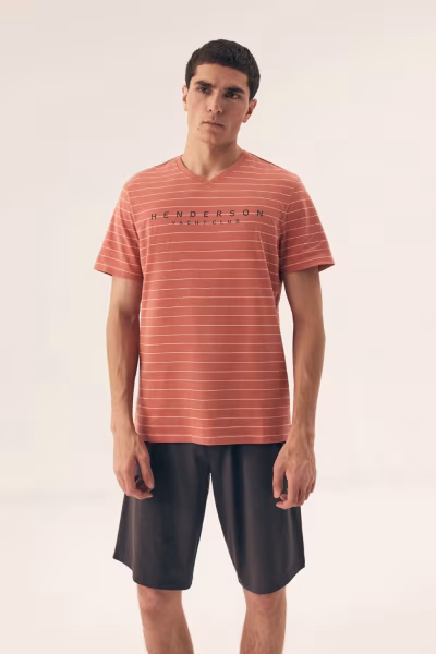 Piżama Męska Model Deli 42635-28X Orange - Henderson — zdjęcie 1