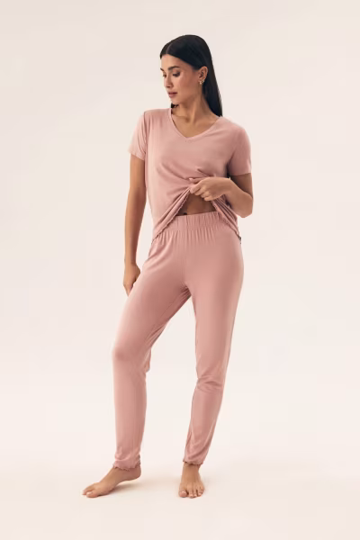Piżama Damska Model Noves 42680-08X Beige/Dirty Pink - Henderson — zdjęcie 1