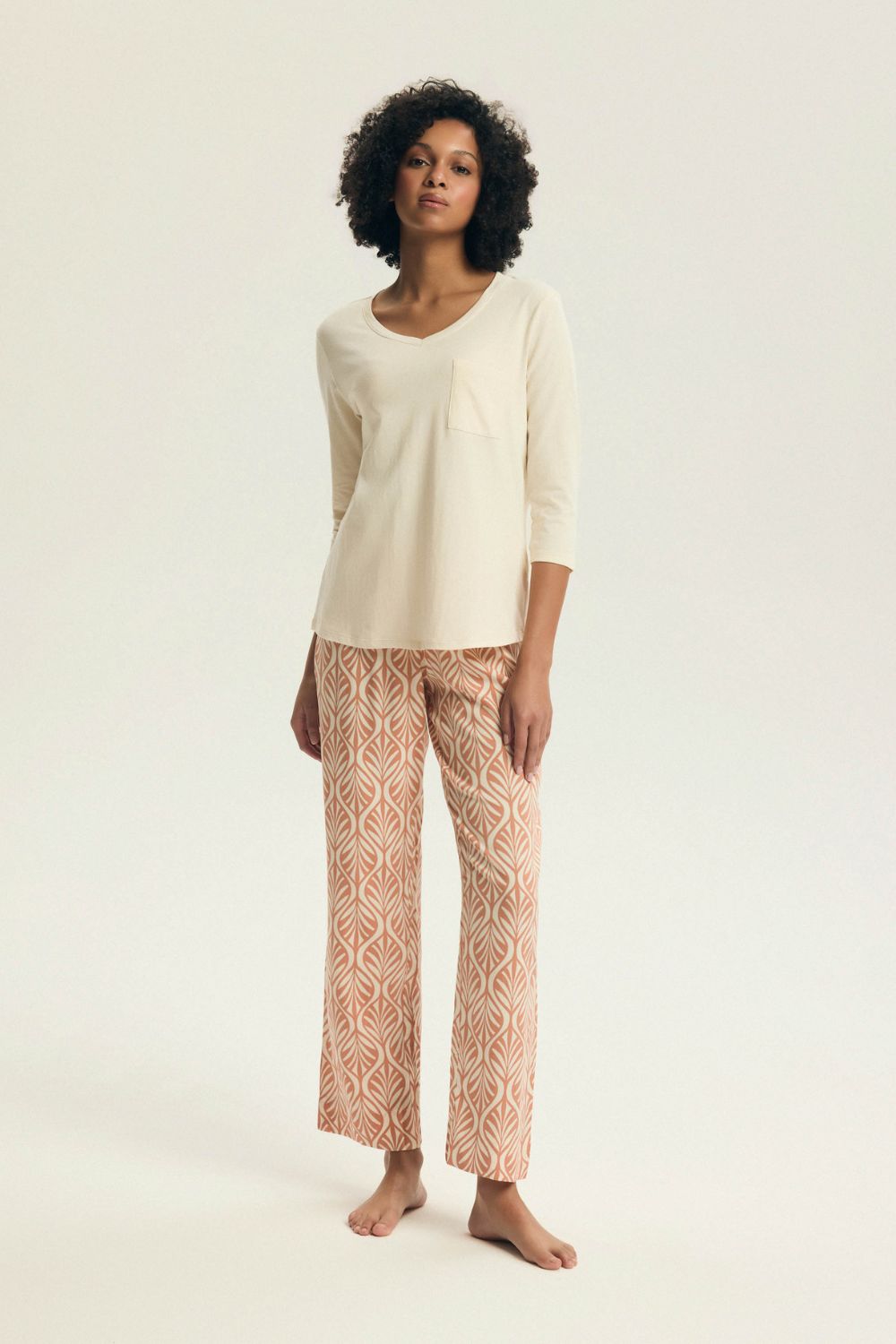 Piżama Damska Model Denise 43671 Ecru - Henderson