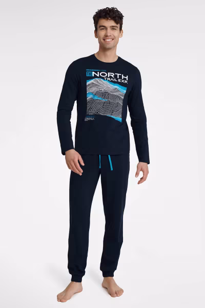 Piżama Męska Model Icicle 40953-59X Navy - Henderson — zdjęcie 1