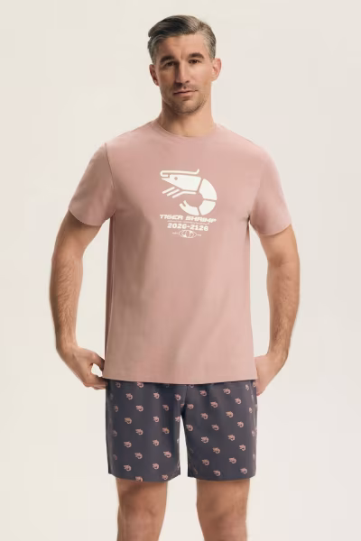 Piżama Męska Model Brad 44520 Pink - Henderson — zdjęcie 1