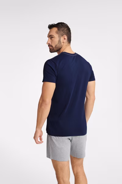 Piżama Męska Model Fact 40673-59X Navy Melange - Henderson — zdjęcie 2