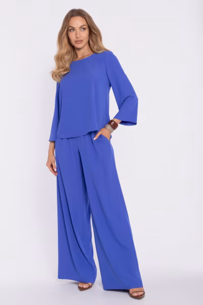 Spodnie Damskie Model MOE906 Blue - Moe — zdjęcie 2