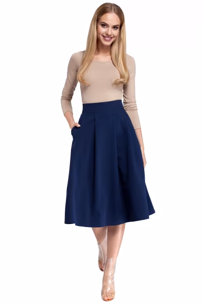Spódnica Model MOE302 Navy - Moe — zdjęcie 2