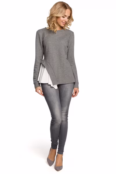 Bluzka Model MOE333 Grey - Moe — zdjęcie 2