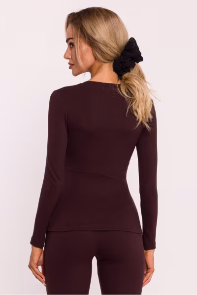 Bluzka Model MOE817 Brown - Moe — zdjęcie 3