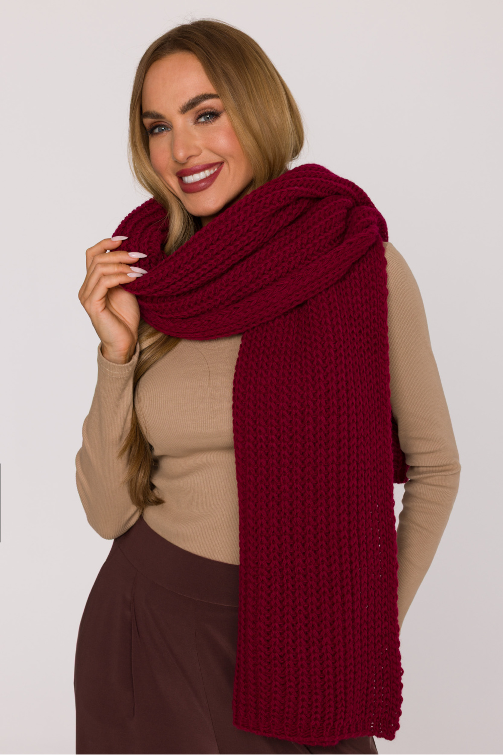 Szal Model MOE896 Bordo - Moe
