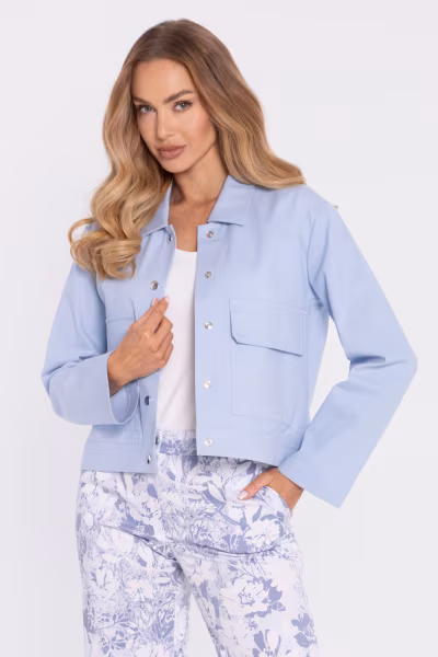 Kurtka Damska Model MOE909 Błękit - Moe — zdjęcie 1