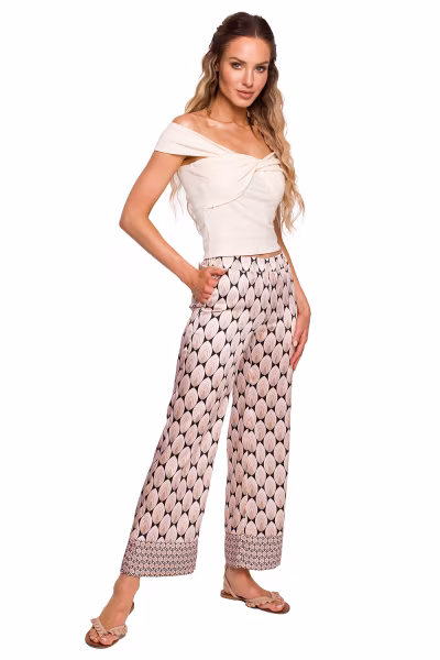 Bluzka Model MOE680 Śmietana - Moe — zdjęcie 2