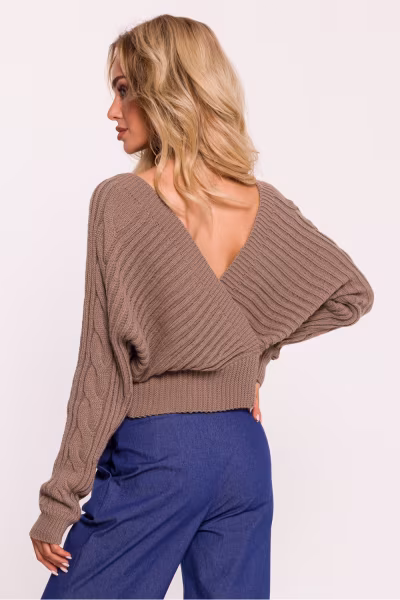 Sweter Damski Model MOE809 Cappuccino - Moe — zdjęcie 3