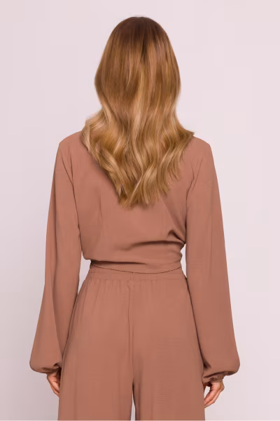 Bluzka Model MOE861 Czekolada - Moe — zdjęcie 3