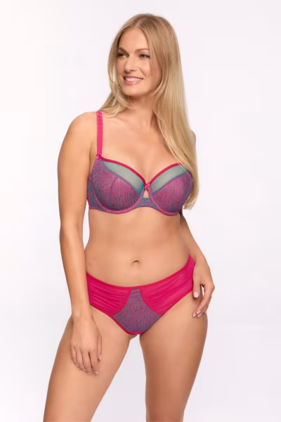 Biustonosz Soft Biustonosz Semi-Soft Model Ariel 1295 Turkus/Fuksja - Gaia — zdjęcie 2