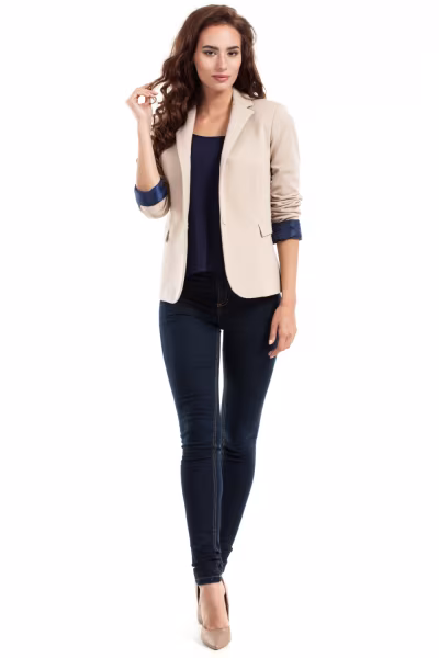 Żakiet Model MOE243 Beige - Moe — zdjęcie 2