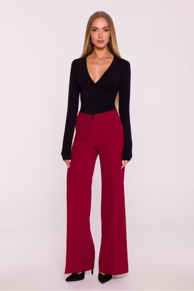Spodnie Damskie Model MOE875 Bordo - Moe — zdjęcie 1