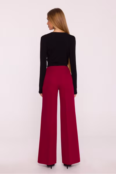 Spodnie Damskie Model MOE875 Bordo - Moe — zdjęcie 3