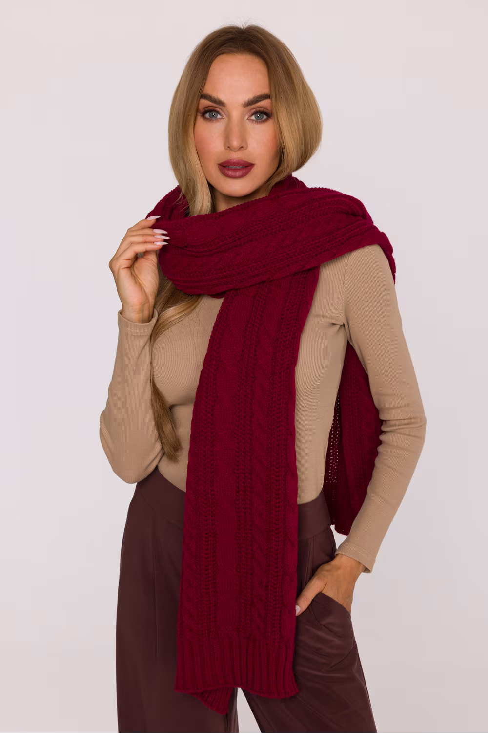 Szal Model MOE898 Bordo - Moe