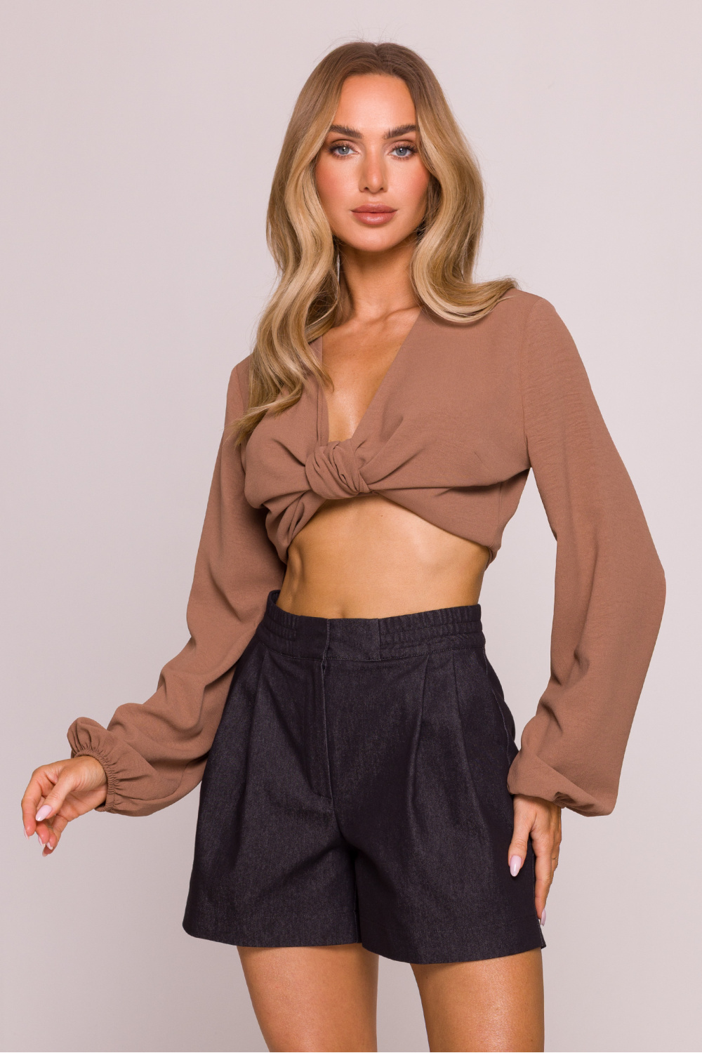 Szorty Damskie Model MOE860 Grafit - Moe