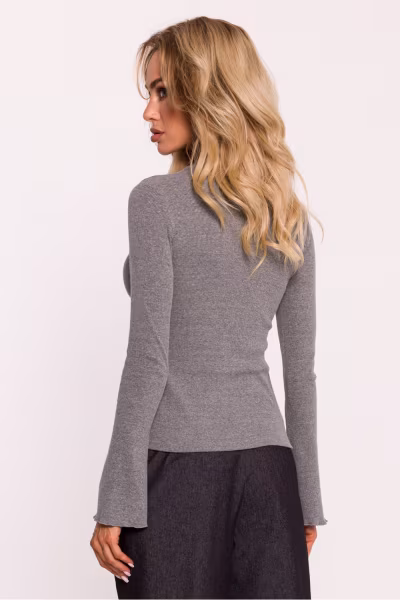 Bluzka Model MOE806 Grey Melange - Moe — zdjęcie 3