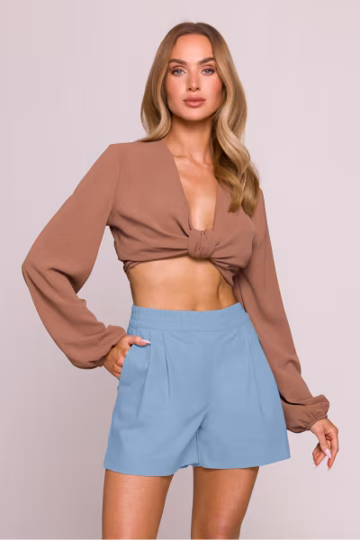 Szorty Damskie Model MOE860 Błękit - Moe — zdjęcie 1