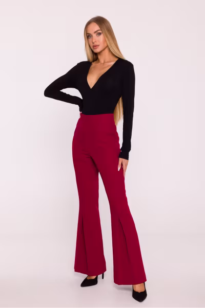 Spodnie Damskie Model MOE874 Bordo - Moe — zdjęcie 1