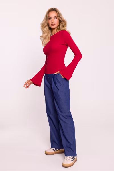 Bluzka Model MOE806 Red - Moe — zdjęcie 2