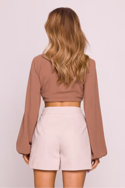 Szorty Damskie Model MOE860 Beige - Moe — zdjęcie 3