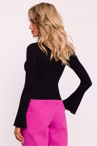 Bluzka Model MOE806 Black - Moe — zdjęcie 3