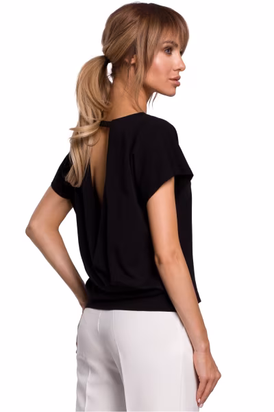 Bluzka Model MOE498 Black - Moe — zdjęcie 3