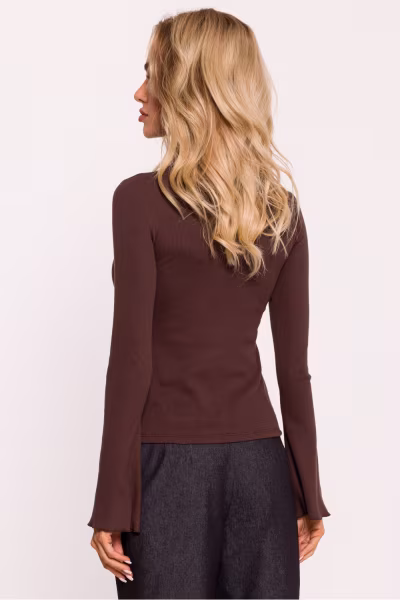 Bluzka Model MOE806 Brown - Moe — zdjęcie 3