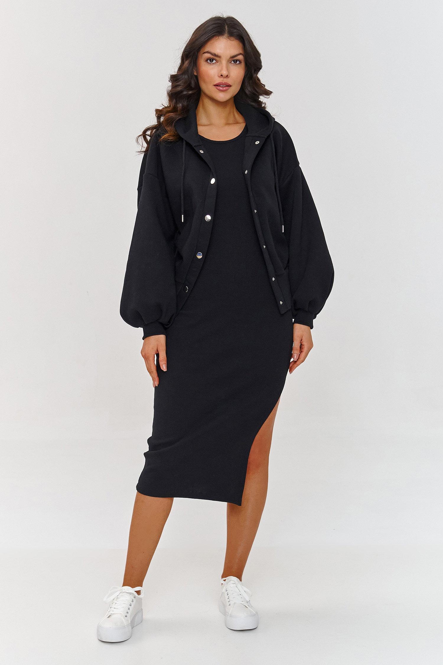 Sukienka Komplet Model A6 Black - Makadamia