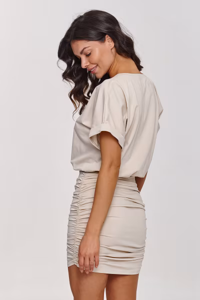Sukienka Model M877 Light Beige - Makadamia — zdjęcie 3