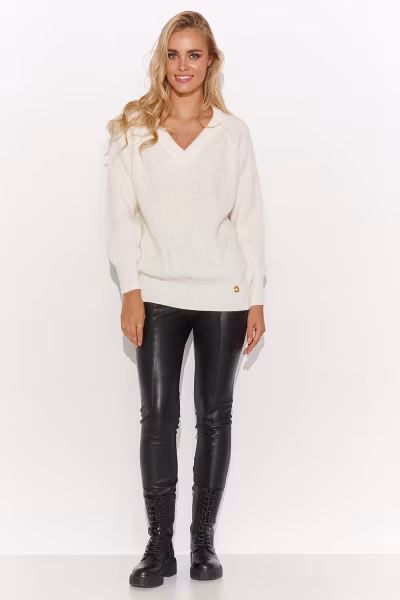 Sweter Damski Model S140 Śmietana - Makadamia — zdjęcie 2